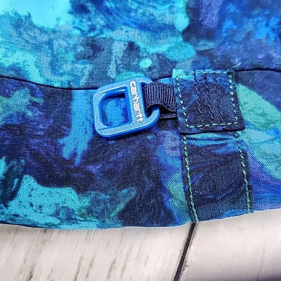 CARHARTT Blue Green Purple Nurse Medical Scrub Uniform Shirt Top Scrubs Small - Picture 9 of 11